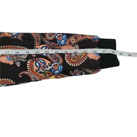 Zara Midi Dress Small Black‎ Paisley Long Sleeve Contrasting Boho Blogger Fave - Picture 9 of 10